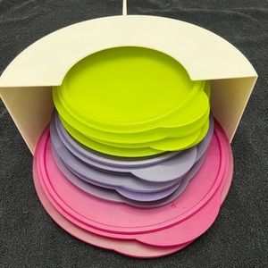 Tupperware set Flat Out collapsible containers w/ lids & storage - Excellent!